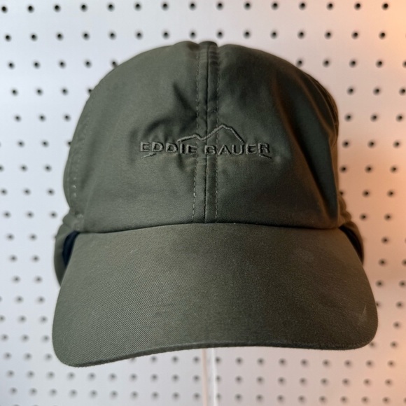 Eddie Bauer Hat Men's Green Insulated Goose Down Ear Cover Gorp Hiking Camping - Picture 8 of 15